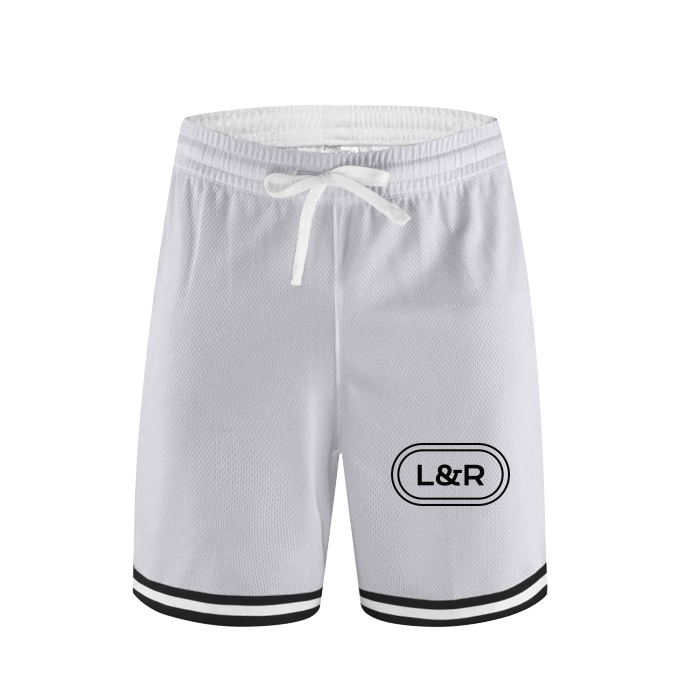 L1fe & Ranch - Classic Stripe Trim Zip Pocket Basketball Shorts - 160 GSM