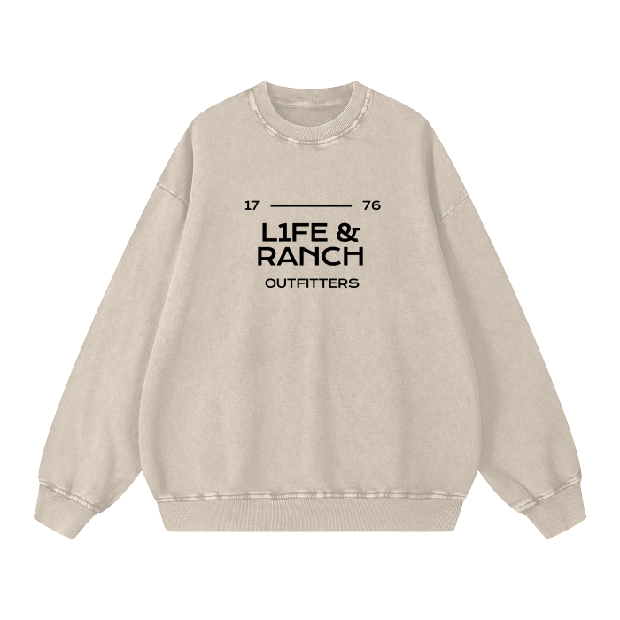 L1fe & Ranch - L&R Original Barnwear - Unisex Acid Wash Oversize Sweatshirt - 360 GSM