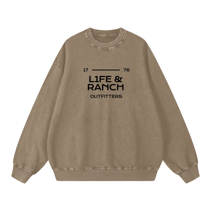 L1fe & Ranch - L&R Original Barnwear - Unisex Acid Wash Oversize Sweatshirt - 360 GSM