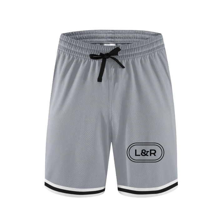 L1fe & Ranch - Classic Stripe Trim Zip Pocket Basketball Shorts - 160 GSM